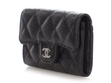 Chanel Black Quilted Caviar Classic  Holder