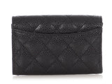 Chanel Black Quilted Caviar Classic  Holder