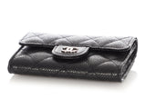 Chanel Black Quilted Caviar Classic  Holder