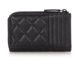 Chanel Black Quilted Lambskin Zip Around  Holder