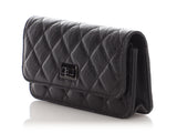 Chanel So Black Aged Quilted Calfskin Reissue Phone Holder With Chain