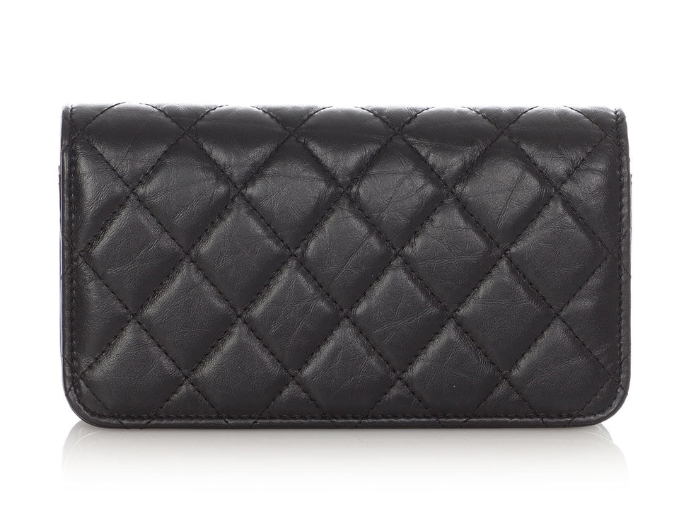 Chanel So Black Aged Quilted Calfskin Reissue Phone Holder With Chain
