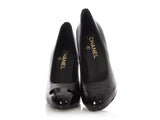 Chanel Black Lambskin Cap Toe Pumps