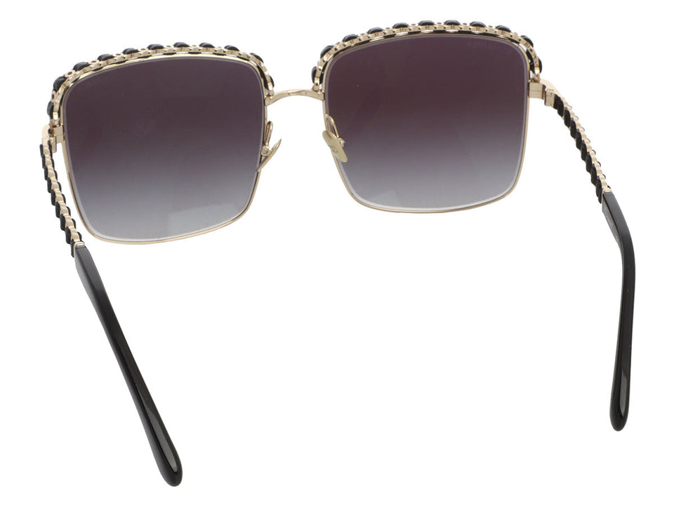 Chanel Gold and Leather CC Sunglasses