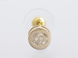 Chanel Crystal CC Pierced Earrings