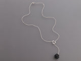 Chanel 18K White Gold Diamond and Black Onyx Camélia Sculpté Drop Necklace