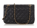 Chanel Medium/Large Black Quilted Caviar Classic Double Flap