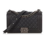 Chanel Old Medium Black Caviar Boy Bag