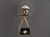 Chanel Tiny Handbag Drop Pierced Earrings