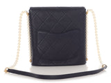 Chanel Small Navy Quilted Calfskin Pearl Strap Bag