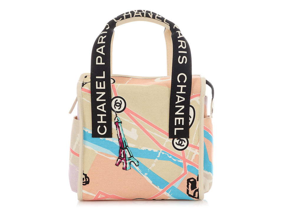 Chanel Multi-Colored Eiffel Tower Cruise Line Canvas Tote