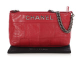 Chanel Red Square-Stitched Lambskin LAX Shoulder Bag