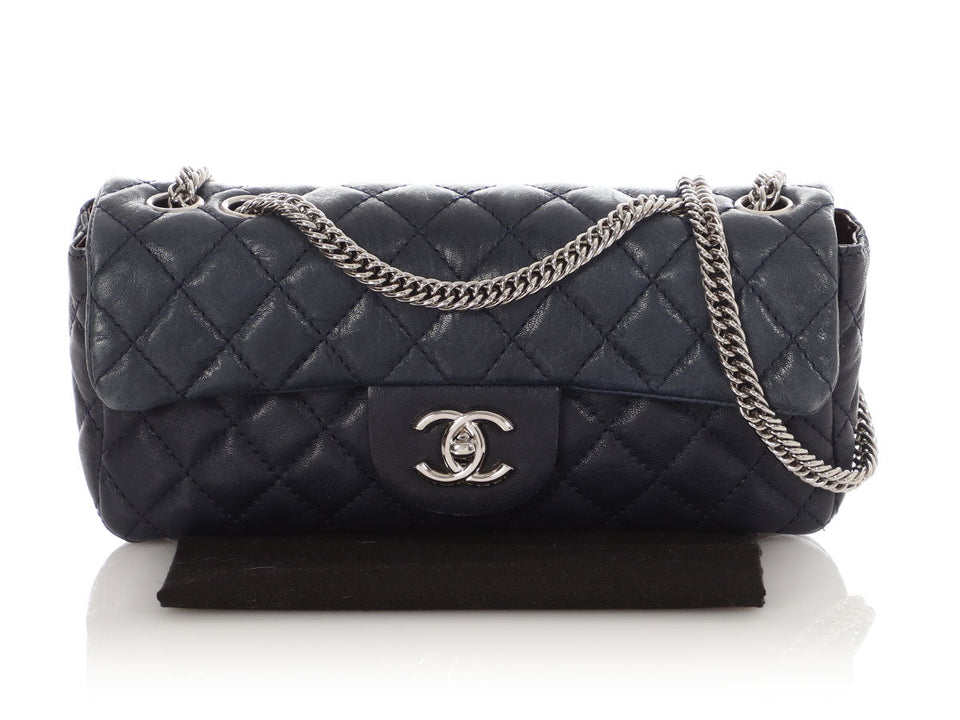 Chanel Navy Quilted Puffy Calfskin Flap