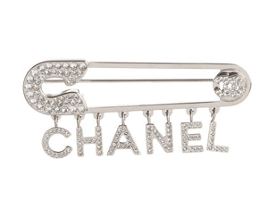 Chanel Crystal Safety Pin Brooch