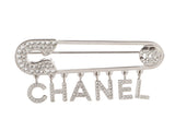 Chanel Crystal Safety Pin Brooch