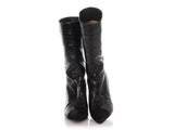 Chanel Black Crinkled Patent Gabrielle Cap Toe Boots