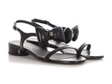 Chanel Black Puffy Bow Sandals
