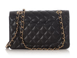 Chanel Small Black Quilted Caviar Classic Double Flap