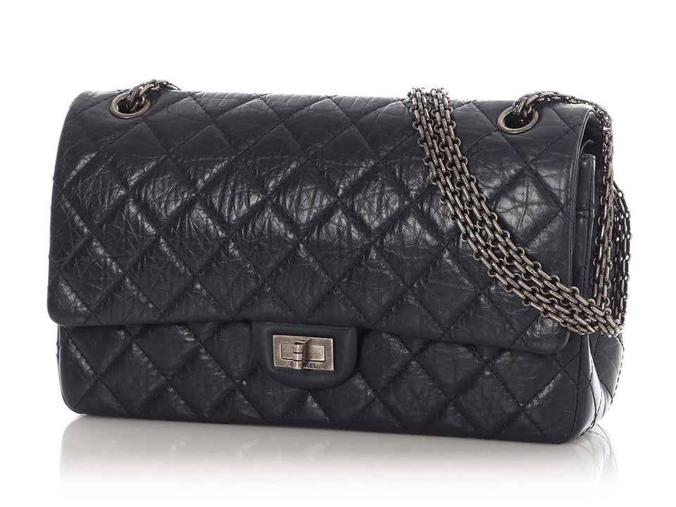 Chanel Navy Quilted Aged Calfskin 2.55 Reissue 226
