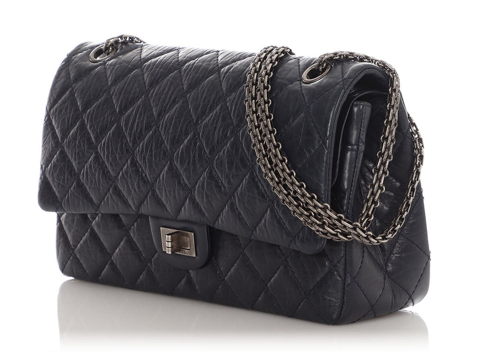 Chanel Navy Quilted Aged Calfskin 2.55 Reissue 226