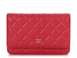 Chanel Raspberry Lambskin Wallet on Chain WOC