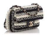 Chanel Mini Black and White Tweed Classic