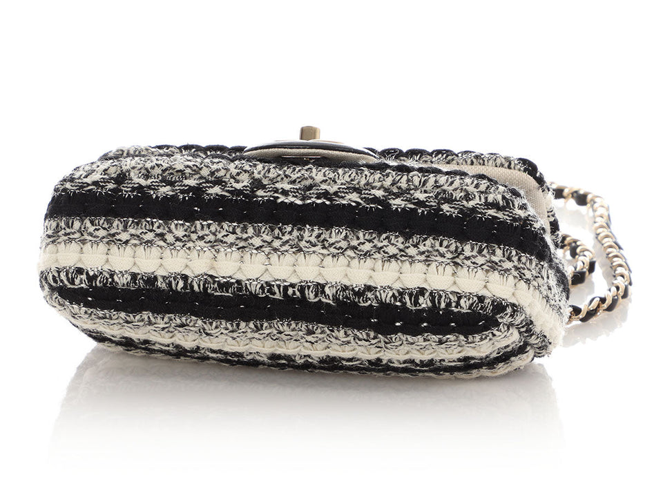 Chanel Mini Black and White Tweed Classic