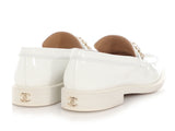 Chanel White Shiny Calfskin Loafers
