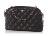 Chanel Small Black Quilted Caviar Crossbody Pouch