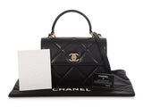 Chanel Small Black Quilted Lambskin Trendy CC Flap