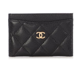 Chanel Black Quilted Caviar Classic  Case