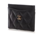 Chanel Black Quilted Caviar Classic  Case