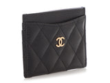Chanel Black Quilted Caviar Classic  Case
