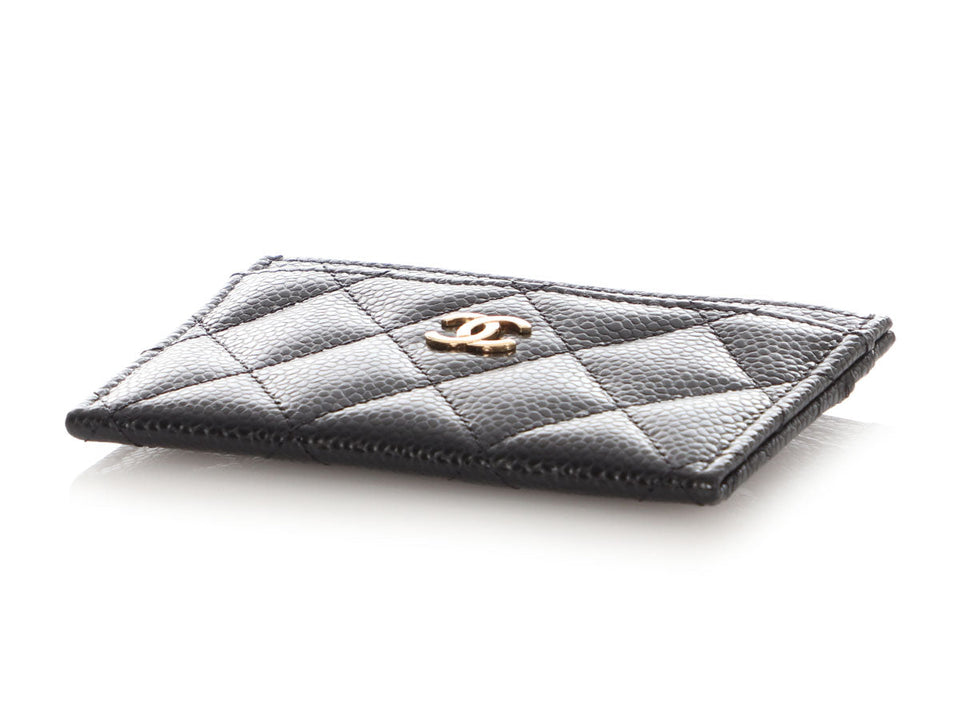 Chanel Black Quilted Caviar Classic  Case