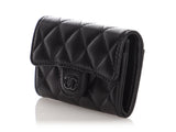 Chanel So Black Quilted Lambskin Flap  Holder