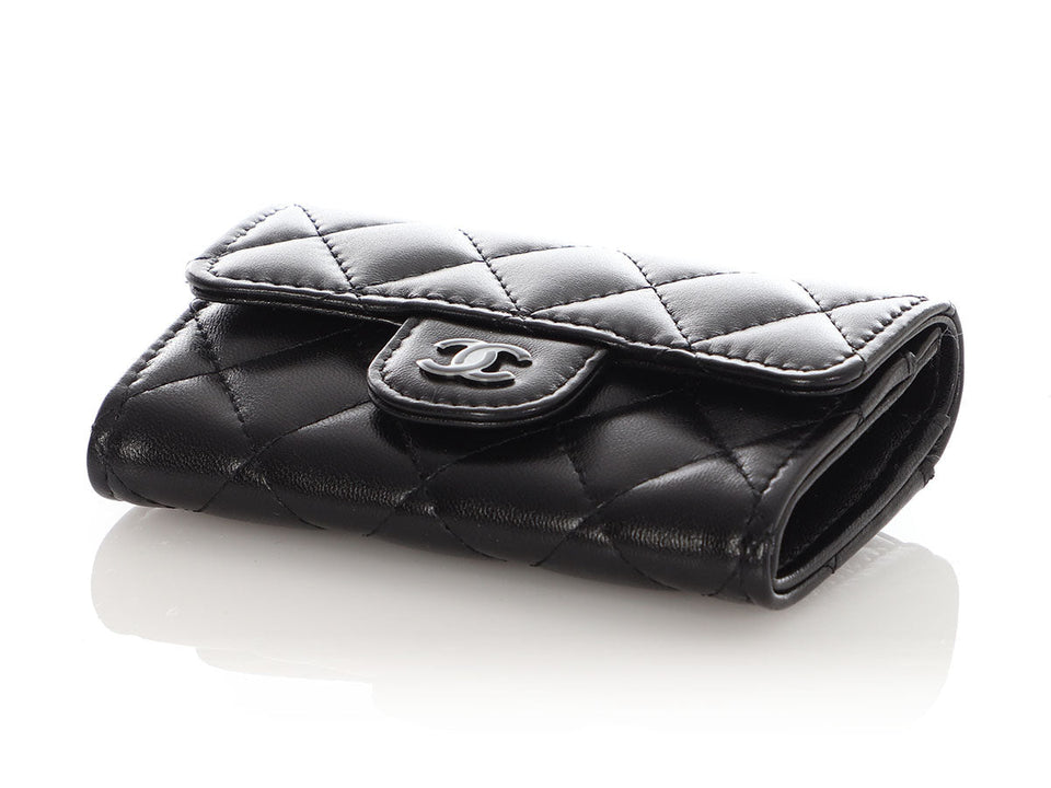Chanel So Black Quilted Lambskin Flap  Holder