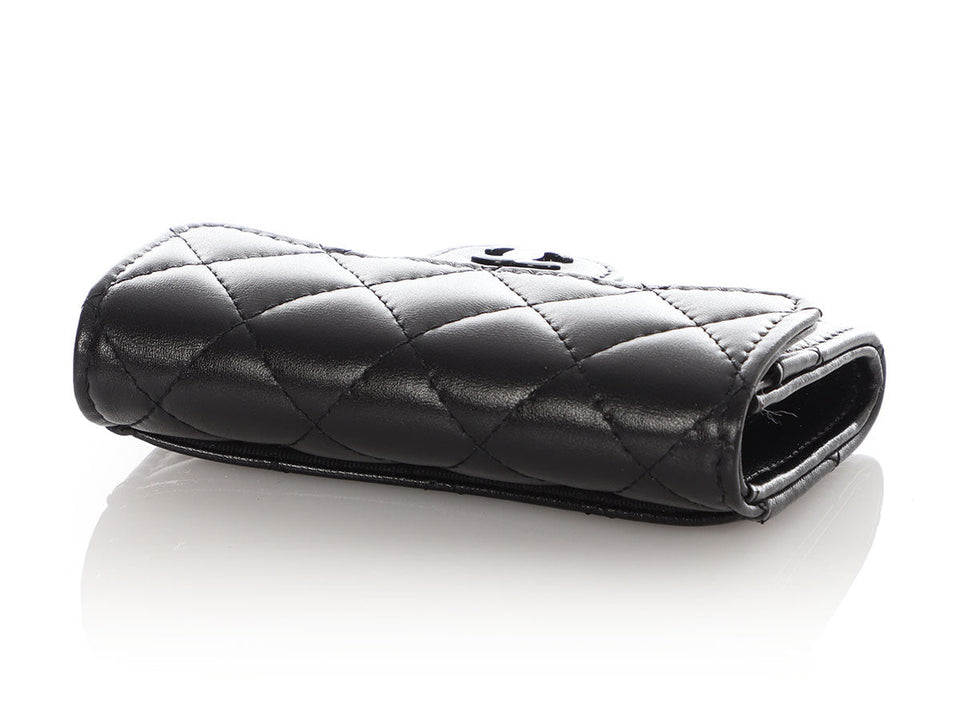 Chanel So Black Quilted Lambskin Flap  Holder