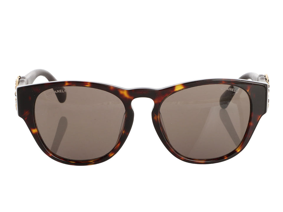 Chanel Tortoise Crystal CC Sunglasses