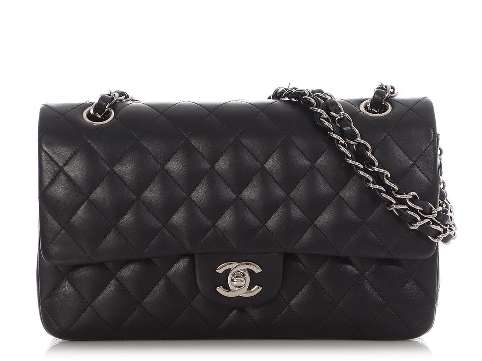 Chanel Medium Black Quilted Lambskin Classic Double Flap