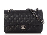 Chanel Medium Black Quilted Lambskin Classic Double Flap