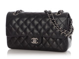 Chanel Medium Black Quilted Lambskin Classic Double Flap