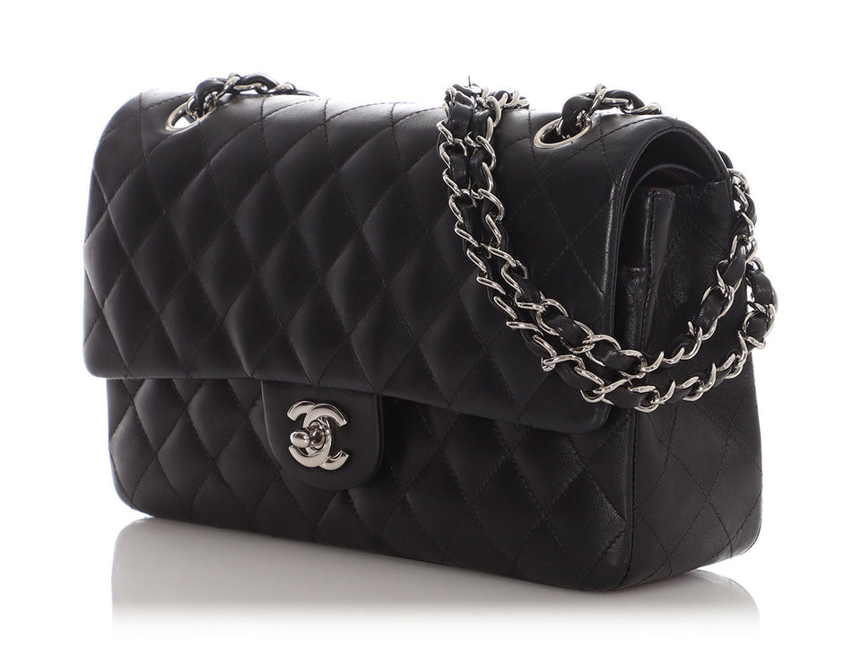Chanel Medium Black Quilted Lambskin Classic Double Flap