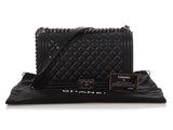 Chanel New Medium Black Quilted Lambskin Boy Bag