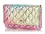 Chanel Rainbow Quilted Goatskin Reissue Wallet on Chain WOC