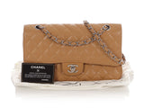 Chanel Medium/Large Dark Beige Quilted Caviar Classic Double Flap