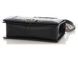 Chanel Old Medium Black Quilted Caviar Boy Bag