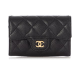 Chanel Black Quilted Caviar Flap  Case