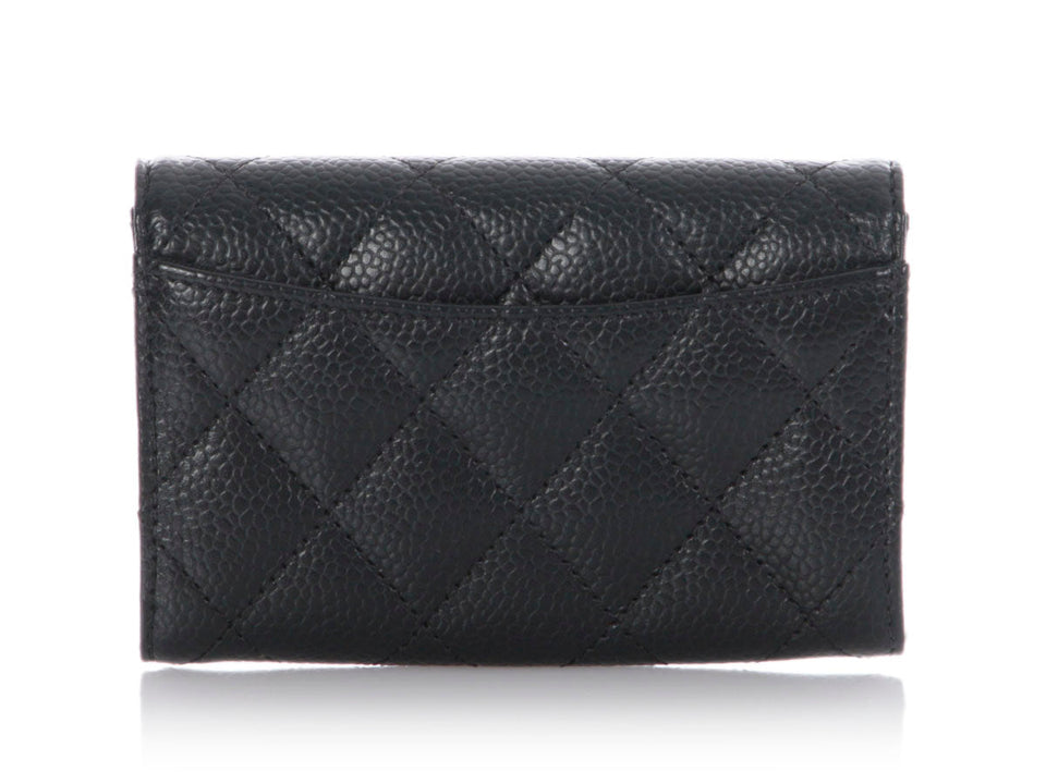 Chanel Black Quilted Caviar Flap  Case