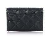 Chanel Black Quilted Caviar Flap  Case