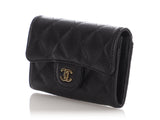 Chanel Black Quilted Caviar Flap  Case